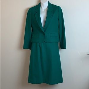 Vintage Green Pendleton Wool Skirt & Blazer Jacket